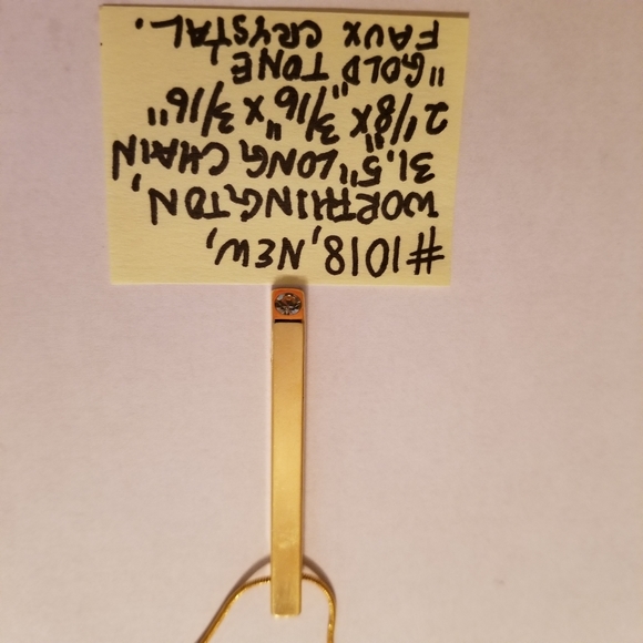 ✅1018 NWOT RARE Worthington Logo Gold 31" Necklace - Picture 8 of 16